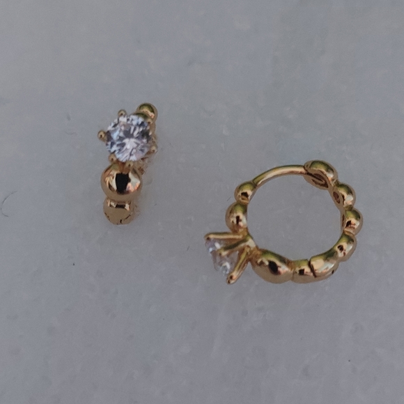 24k Gold Plated Huggie Earrings - Picture 5 of 6